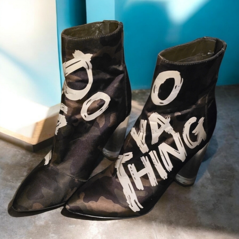 ALDO Shoes Women's Size 6 Ankle Boots Do Ya Thing Camo Boots Man Made